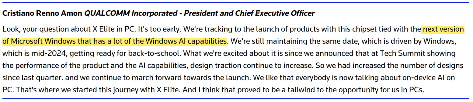 Snapdragon Elite X and Windows next-gen