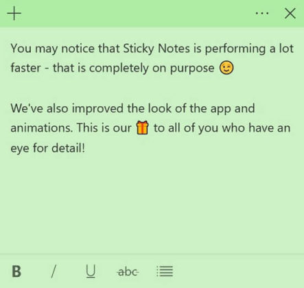 Sticky Note new version